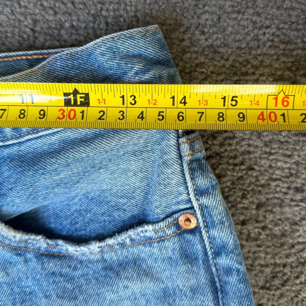 Levis Premium 501 Original Cutoff Denim Shorts Light Wash Blue High Rise 26 - Picture 9 of 11